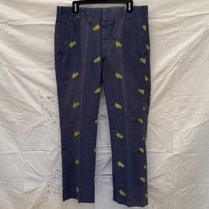 Vintage Embroidered Dancing Turtles Men’s Slacks Pants Sz 36 R Unisex Style